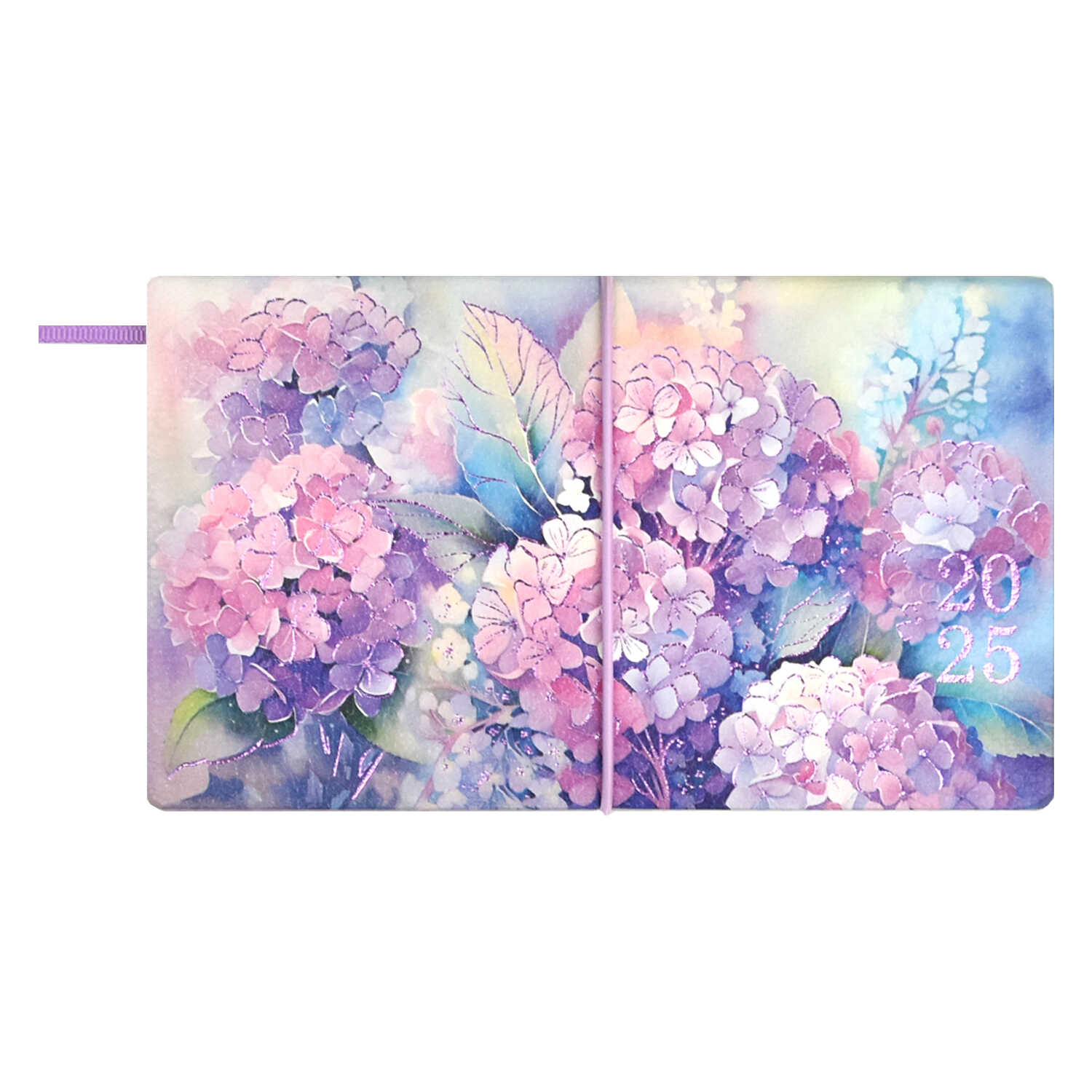 

Еженедельник 105х175мм 64л датир. 2025г интег.обл. Сирень кожзам застежка резинка ESCALADA 67142