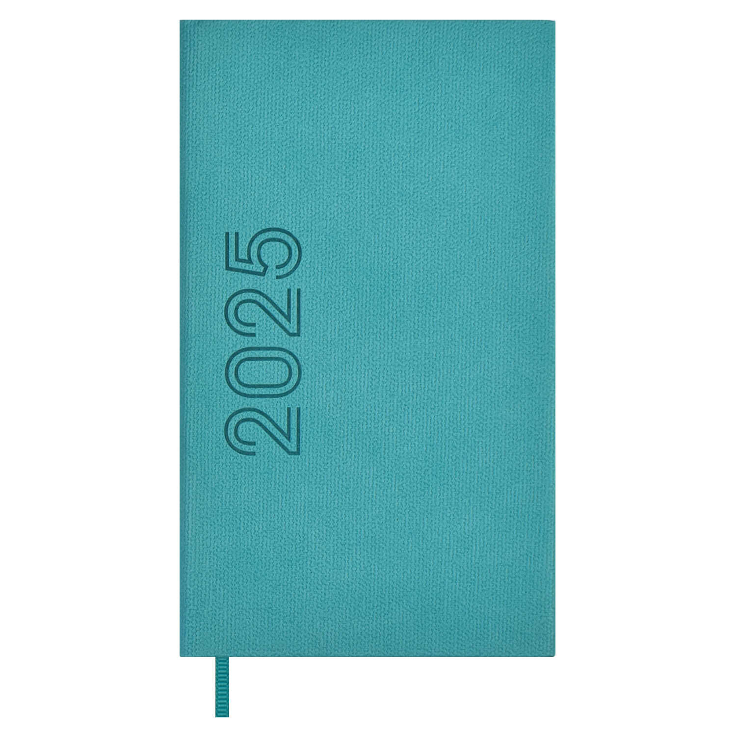 

Еженедельник 85х145мм 64л датир. 2025г тв.обл. Канвас микро бирюзовый кожзам ESCALADA 67112