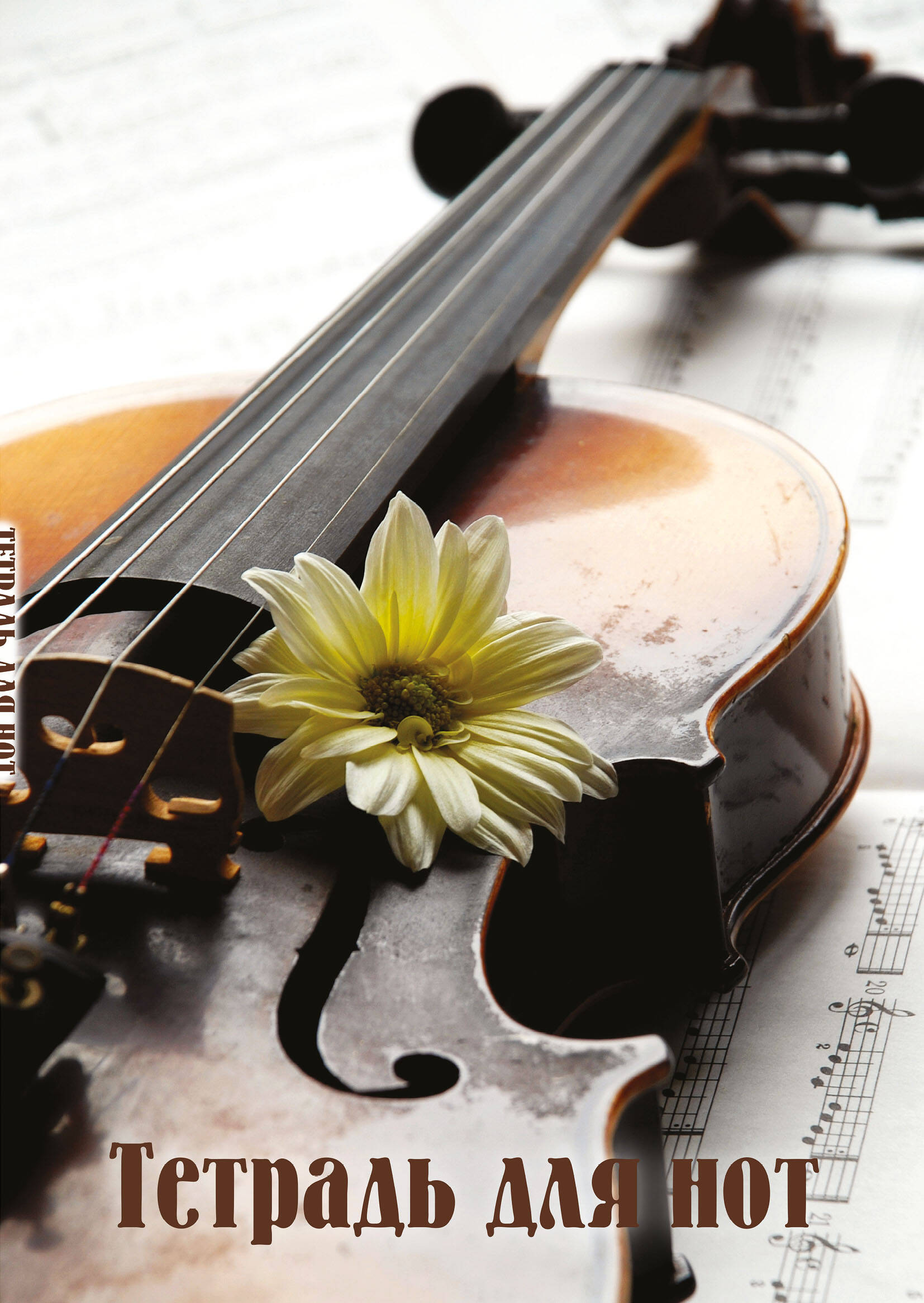 Тетрадь для нот А4 24л вертикальная скрепка Скрипка с цветком Эксмо 1346522 132₽