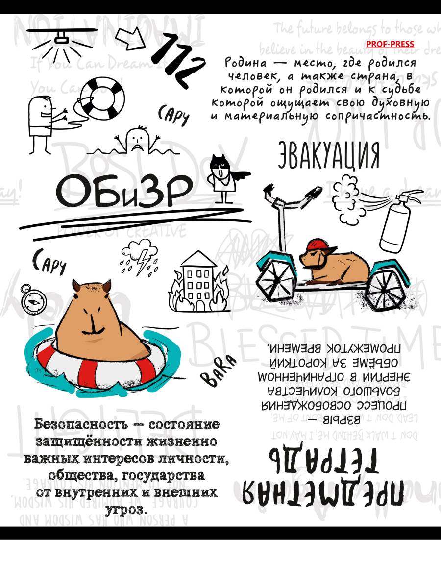 

Тетрадь предметная 48л клетка мелов.картон Капибара ОБиЗР лен PROF-PRESS 48-0041