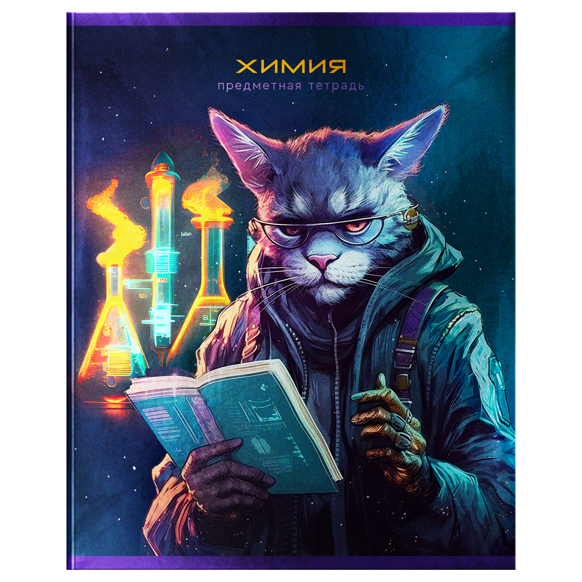 

Тетрадь предметная 48л клетка мелов.картон Мир будущего Химия металлизир. BG ТП5ск48 56330