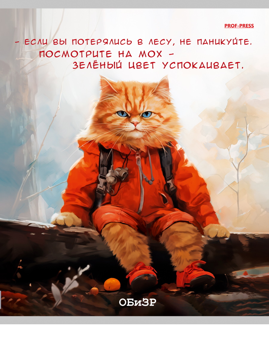 

Тетрадь предметная 48л клетка мелов.картон Жил был кот ОБиЗР PROF-PRESS Т48-2320