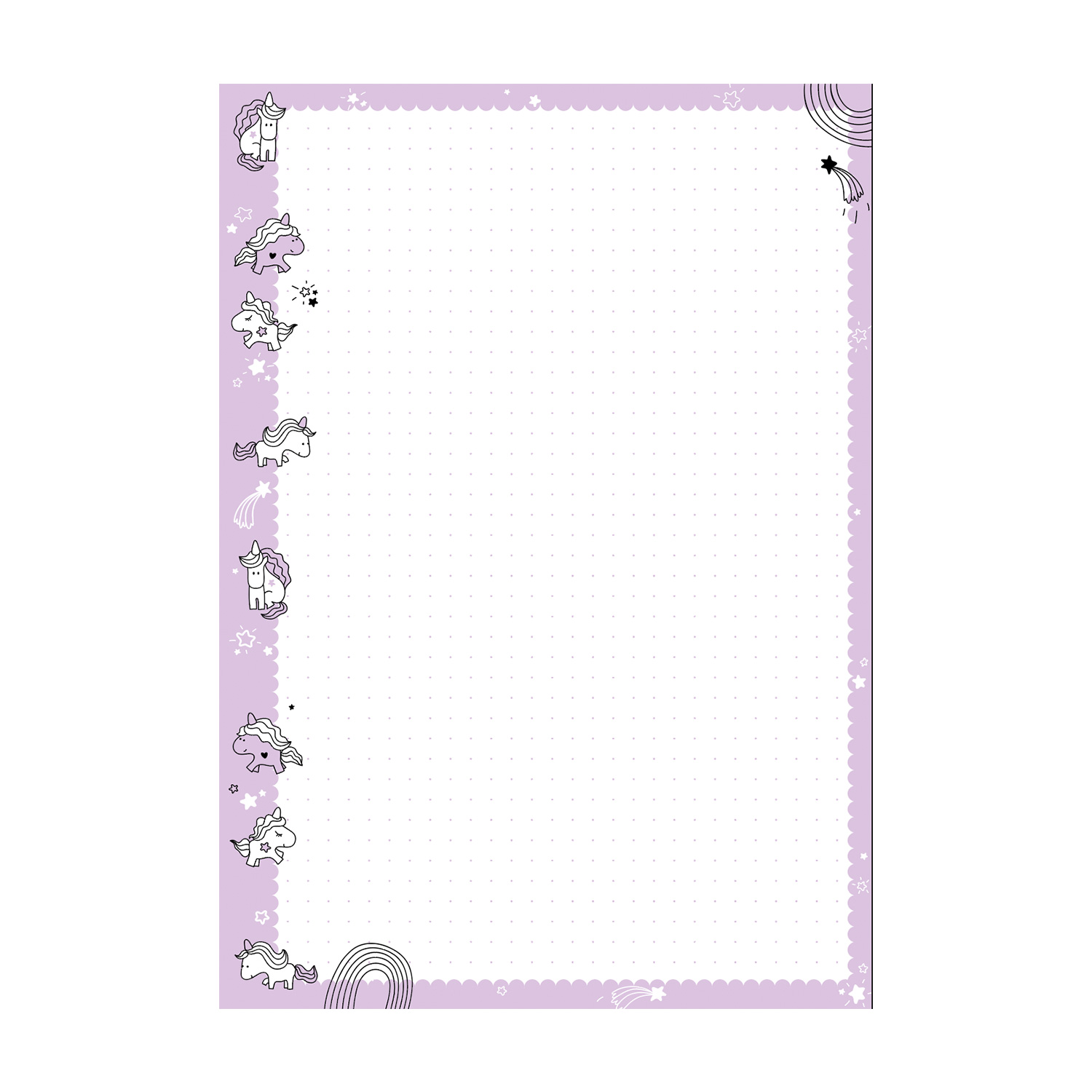 

Блок сменный для тетрадей А5 50л в точку Единороги бумага с рисунком 70г/м2 АЛЬТ 7-50-471/08