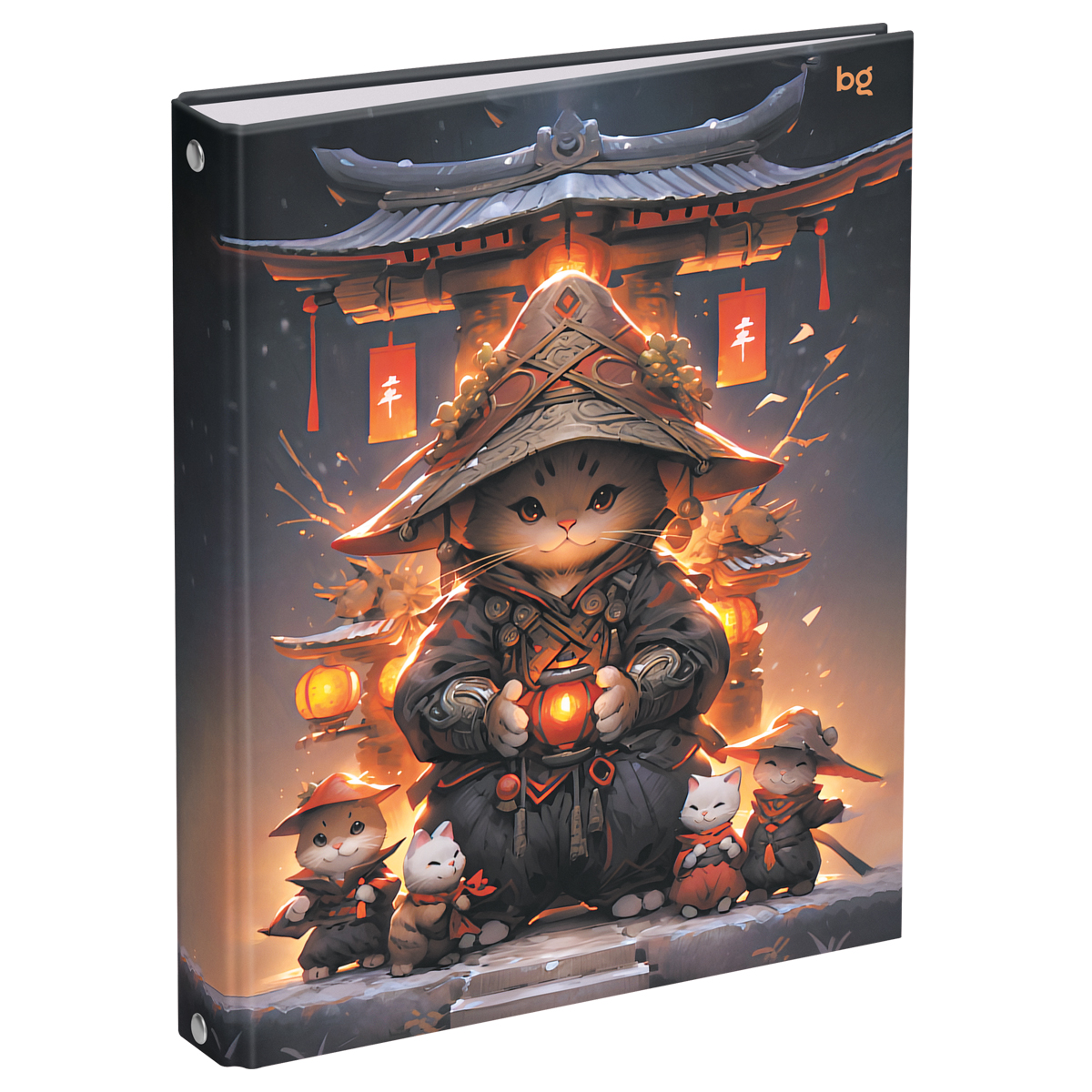 

Тетрадь на кольцах А5 160л клетка тв.обл. Котики-самураи глянц.лам. BG ТТ5к160_лг 62923