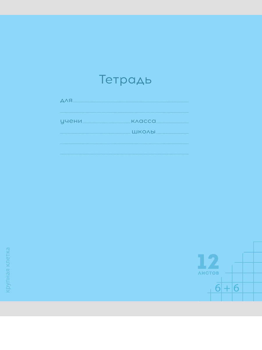 

Тетрадь А5 12л крупная клетка обл.мелов.бум. Однотон Классика голубая PROF-PRESS 12-8337