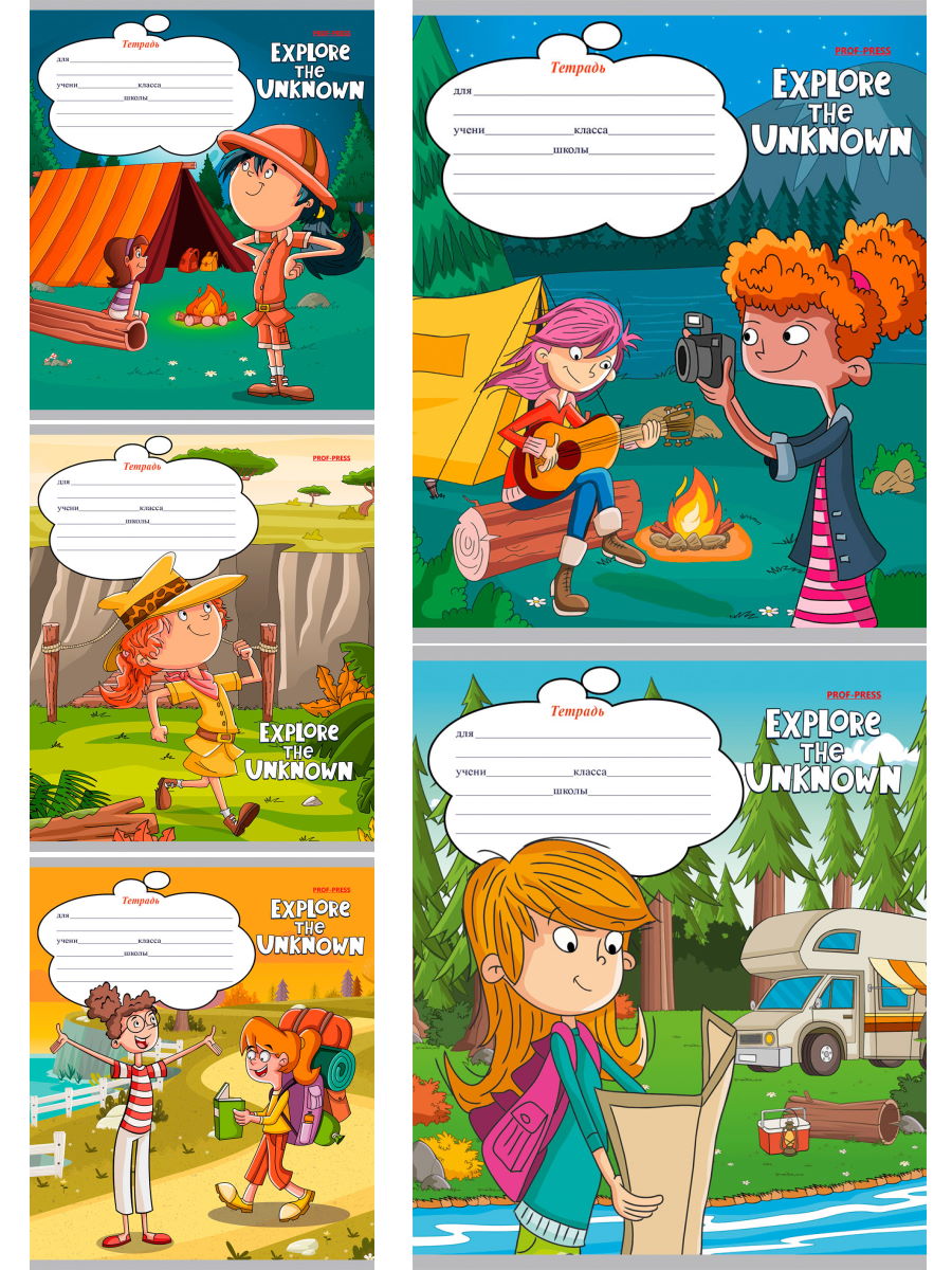 

Тетрадь А5 12л косая линия мелов.картон Девчонки в походе ассорти PROF-PRESS 12-8945