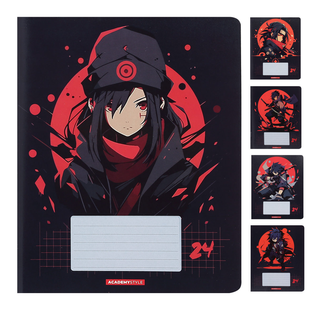 

Тетрадь А5 24л клетка скрепка мелов.картон Аниме воины выб.УФ-лак ассорти ACADEMY STYLE 14710/5