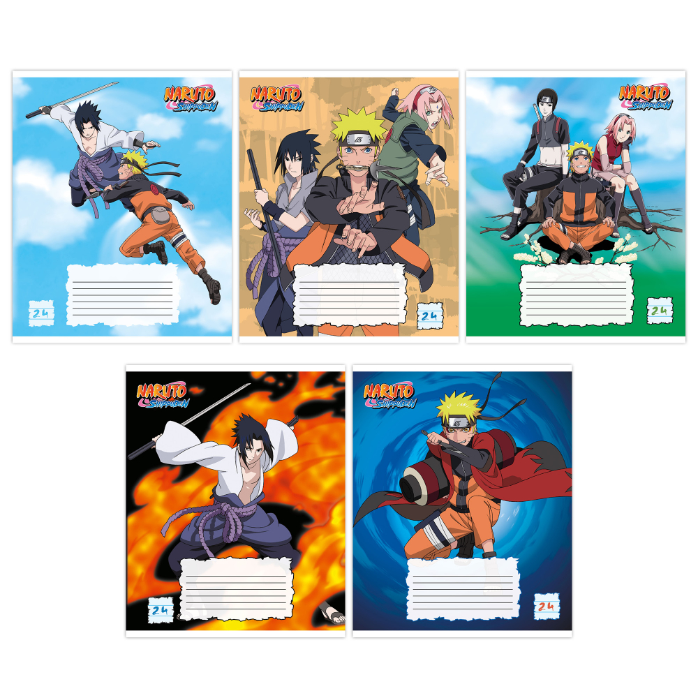 

Тетрадь А5 24л линия скрепка мелов.картон Naruto выб. УФ-лак двойной ассорти Академия Холдинг NT9/5