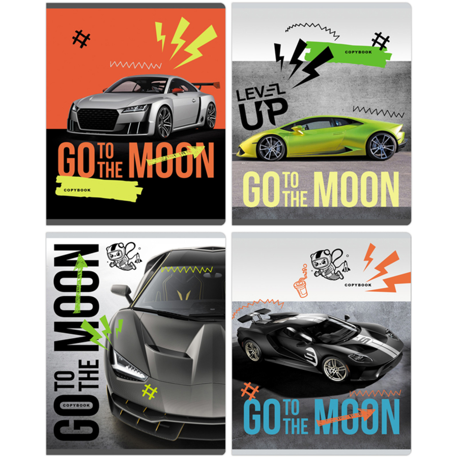 

Тетрадь А5 40л клетка скрепка мелов.картон Go to the moon эконом ассорти BG Т5ск40 11012