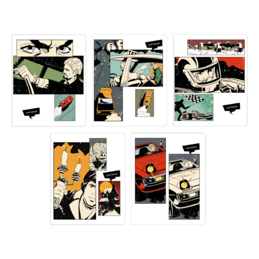 

Тетрадь А5 48л клетка скрепка пласт.обл. Comic strip ассорти Listoff ТКП487960