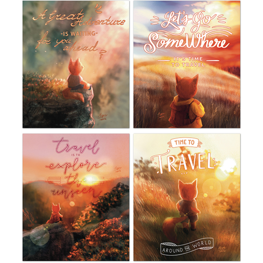 

Тетрадь А5 48л клетка скрепка мелов.картон Лисенок-путешественник УФ-лак ассорти ПОЛИНОМ 3310