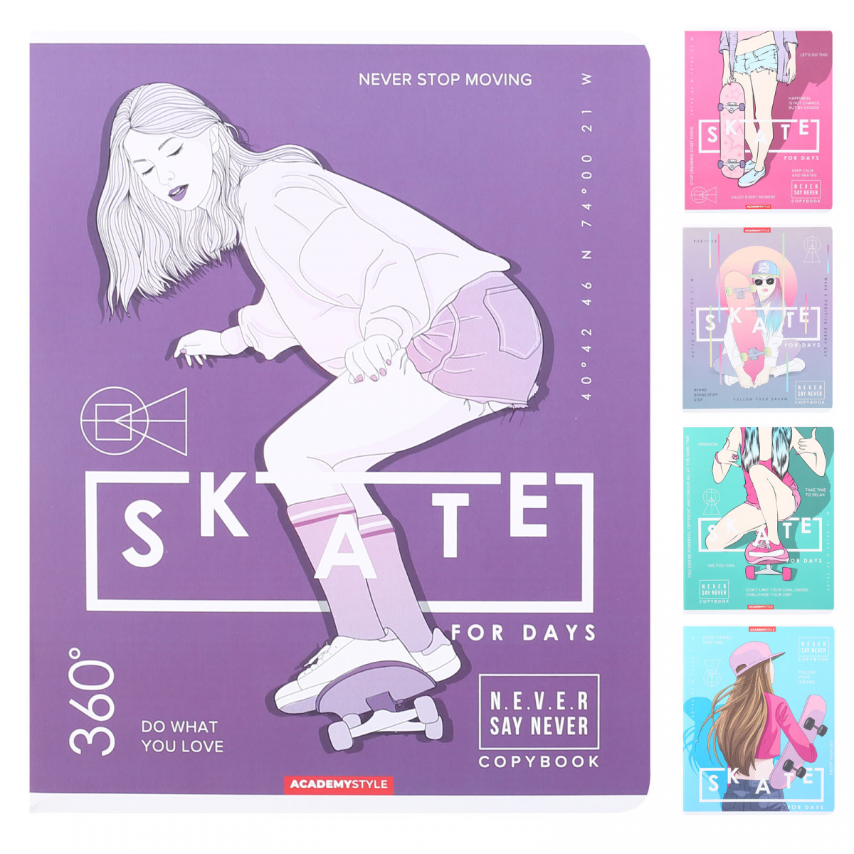 

Тетрадь А5 48л клетка скрепка мелов.картон На спорте софт-тач ассорти ACADEMY STYLE 11952/5