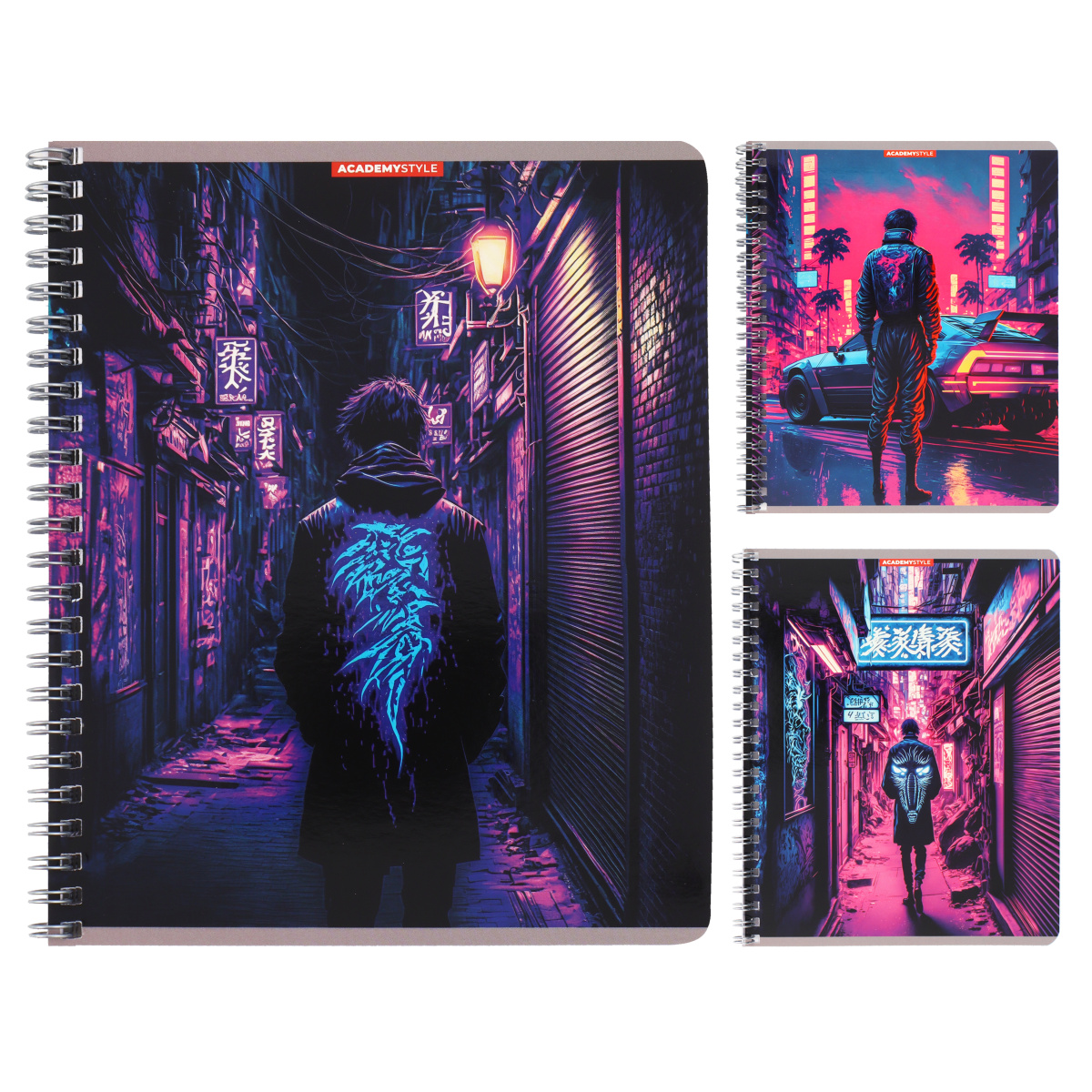 Тетрадь А5 48л клетка гребень меловкартон Кибер Город УФ-лак ассорти ACADEMY STYLE 145993 79₽