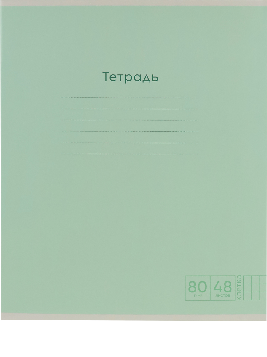 

Тетрадь А5 48л клетка скрепка мелов.картон Однотон Pastel Зеленая 80г/м2 PROF-PRESS 48-8859