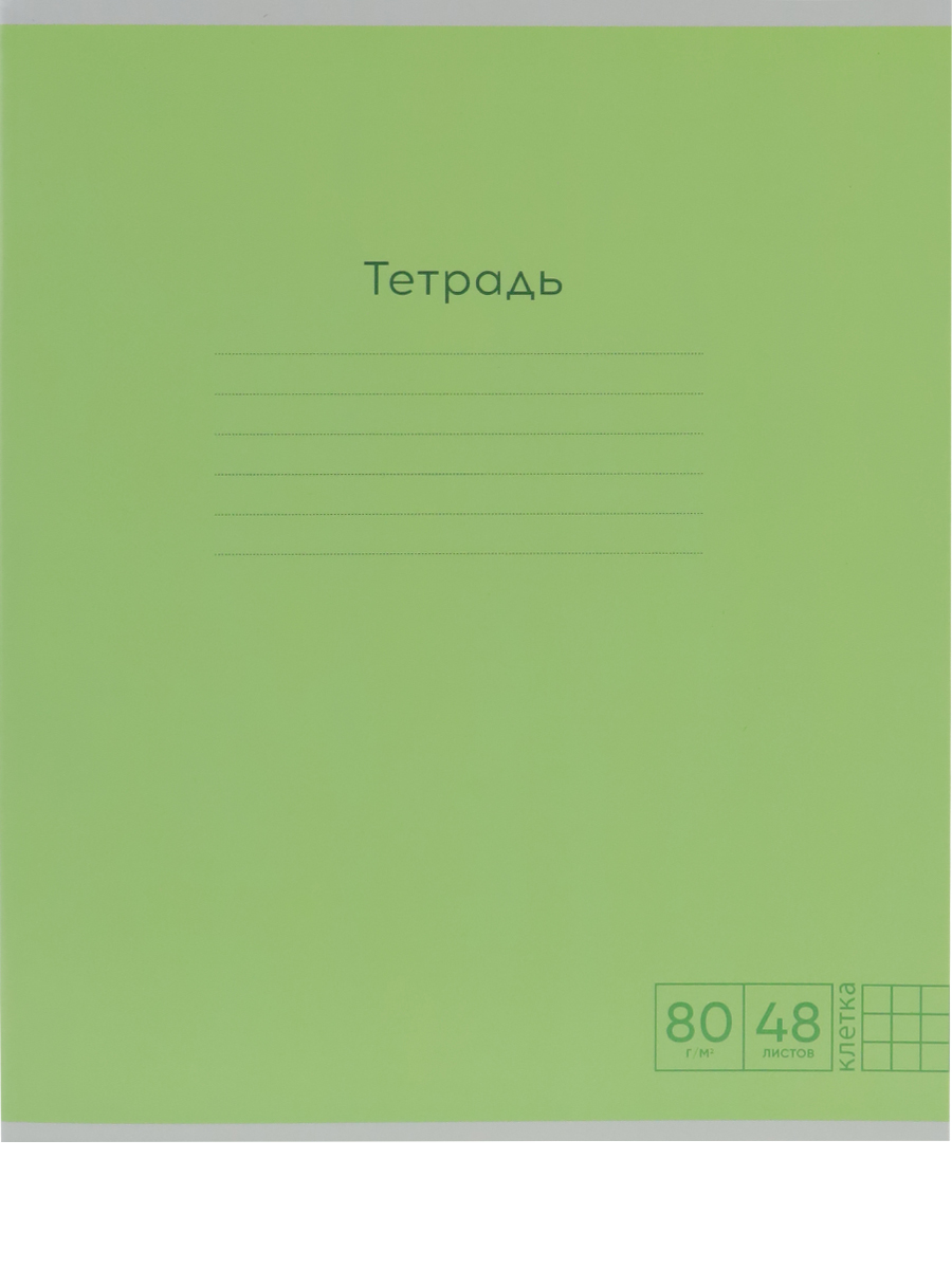 

Тетрадь А5 48л клетка скрепка мелов.картон Однотон Pastel Салатовая 80г/м2 PROF-PRESS 48-8860