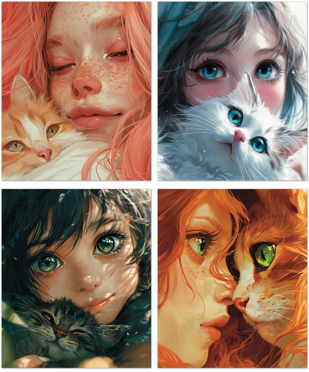 

Тетрадь А5 48л клетка скрепка мелов.картон Anime cats soft touch ассорти 4 диз. ПОЛИНОМ 3458