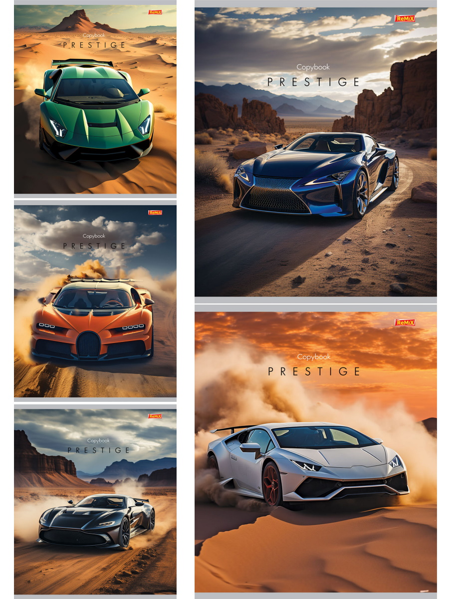 

Тетрадь А5 48л клетка скрепка обл.мелов.бум. Авто и пустыня 2 блок ассорти Remix 48-3908