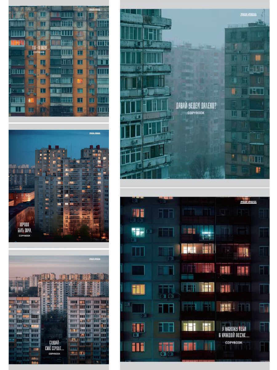 Тетрадь А5 48л клетка скрепка меловкартон Эстетика панельных домов-1 лен ассорти PROF-PRESS 48-4341 69₽