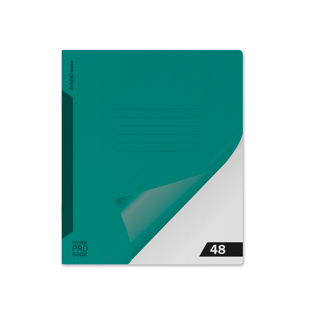 

Тетрадь А5 48л клетка скрепка пласт.обл. Однотон CoverProBook Reef бирюзовый ERICH KRAUSE 63788