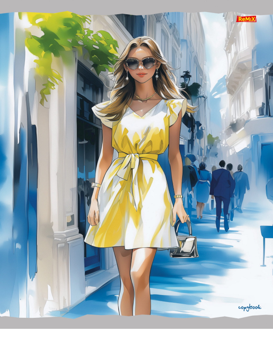 

Тетрадь А5 48л клетка скрепка обл.мелов.бум. Городской стиль-1 2 блок ассорти Remix Т48-4857