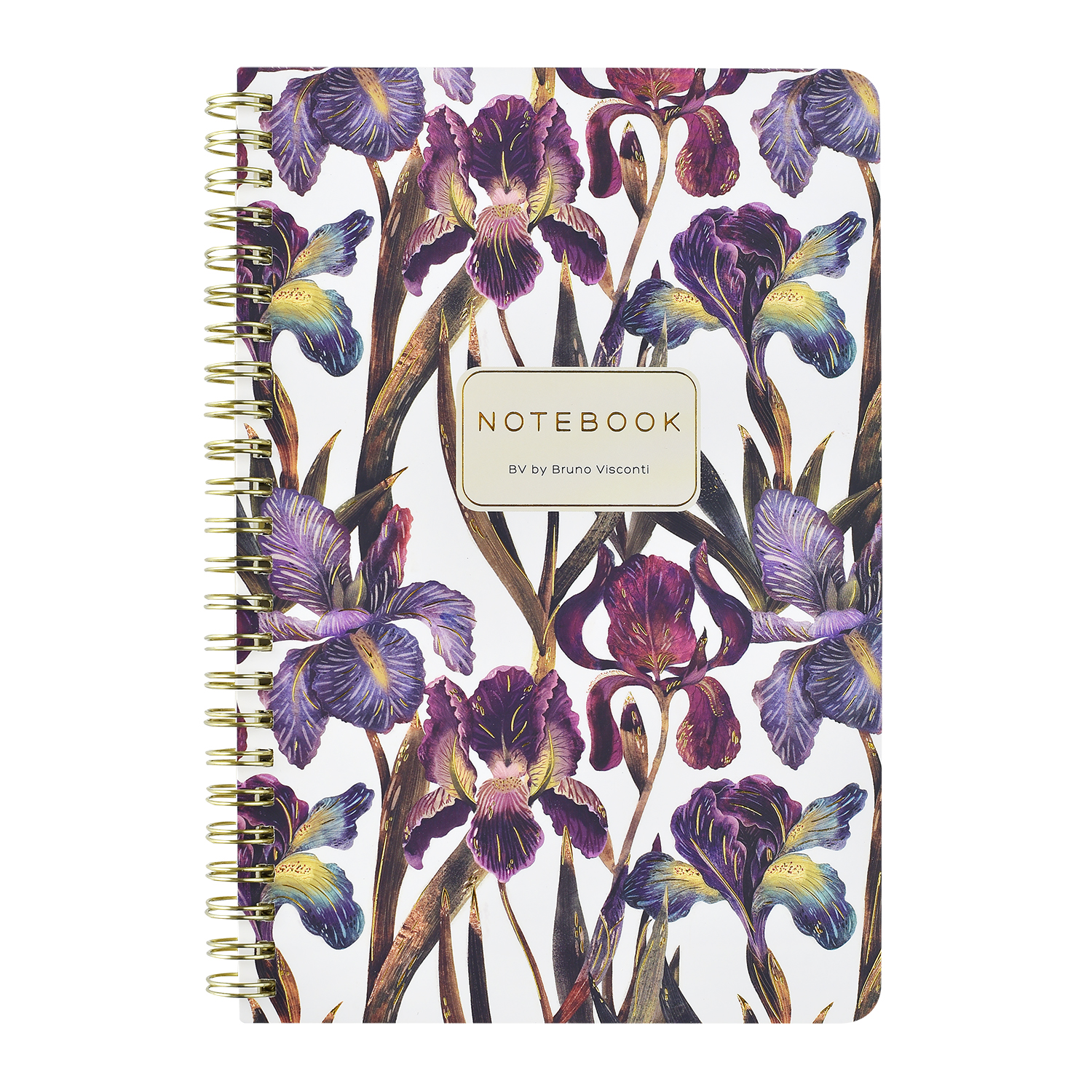 

Тетрадь А5 60л клетка гребень карт.обл. Flora Ирисы soft touch BRUNO VISCONTI 7-60-201/28