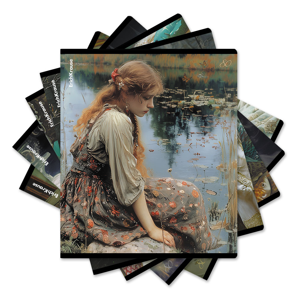 

Тетрадь А5 80л клетка скрепка мелов.картон Russian Tales ассорти ERICH KRAUSE 63289