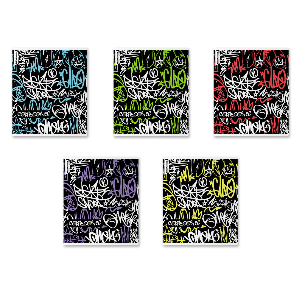 

Тетрадь А5 96л клетка скрепка мелов.картон Graffity мат.лам. выб.лак ассорти ERICH KRAUSE 60599