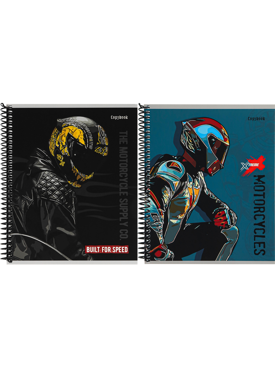 

Тетрадь А5 96л клетка спираль мелов.картон Рисунок мотоциклиста ассорти Collezione 96-6286