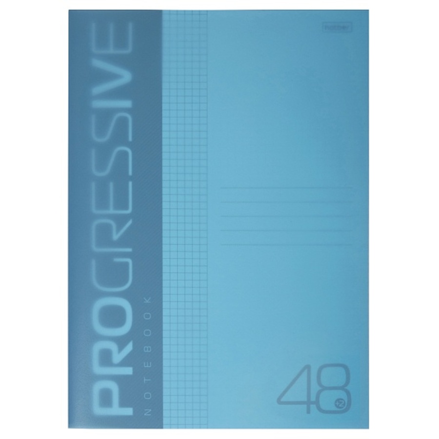

Тетрадь А4 48л клетка скрепка пласт.обл. Однотон Progressive Бирюзовая HATBER 48Т4В1
