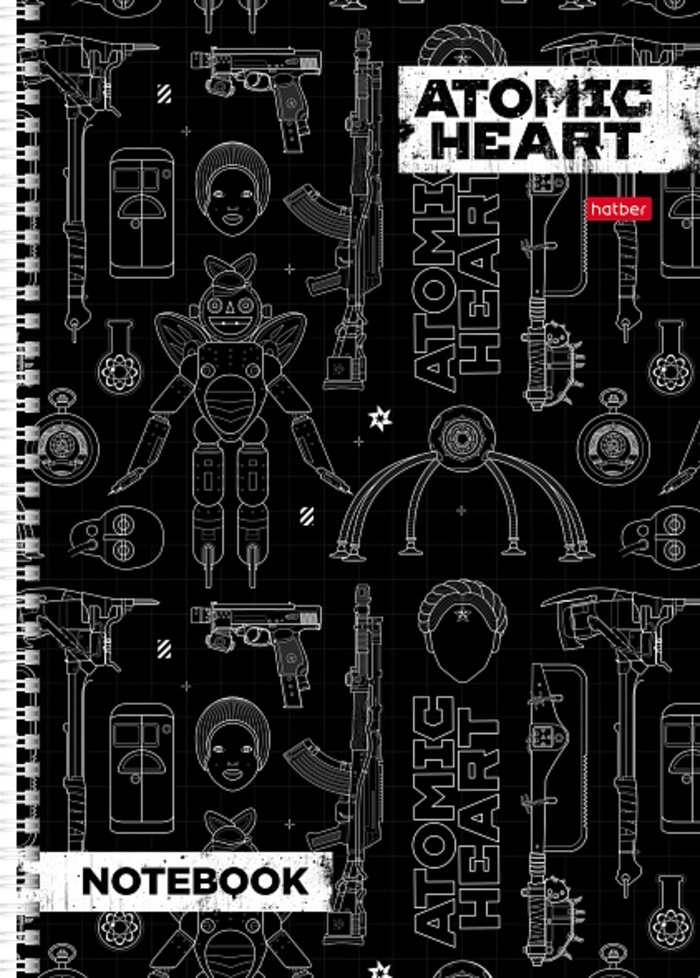 

Тетрадь А4 96л клетка гребень мелов.картон Atomic Heart ассорти HATBER 96Т4В1гр