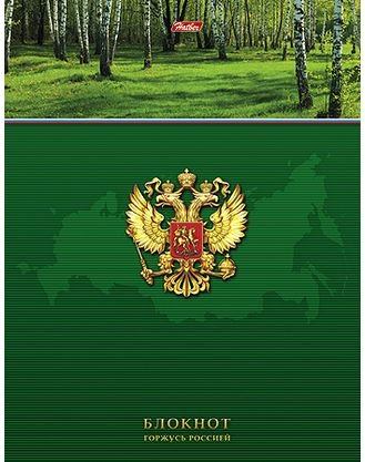 

Блокнот А5 80л клетка тв.обл. Горжусь Россией 5-цв. блок HATBER 80ББ5В1_14360