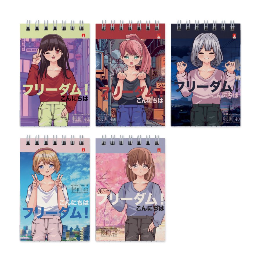 

Блокнот А7 40л клетка гребень Anime.Freedom 5 видов АЛЬТ 3-40-728