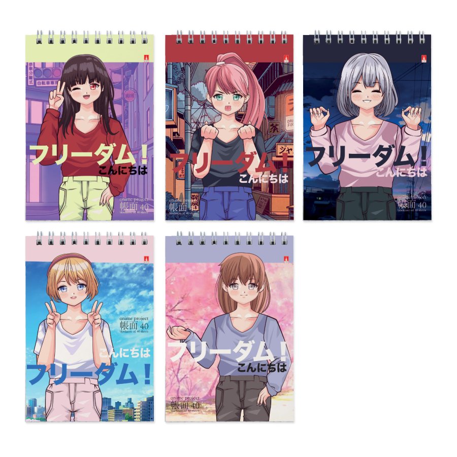 

Блокнот А6 40л клетка гребень Anime.Freedom 5 видов АЛЬТ 3-40-727