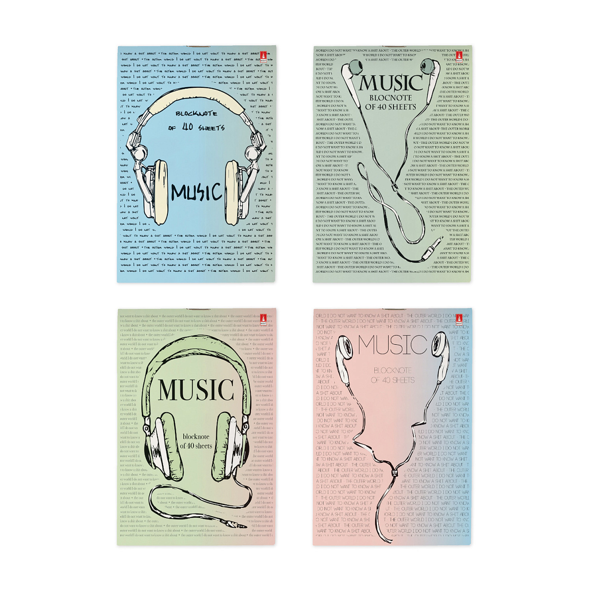 

Блокнот А6 40л клетка скрепка Soundmania 4 вида АЛЬТ 3-40-715