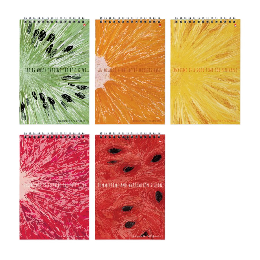 

Блокнот А5 40л клетка гребень Exotic fruits ассорти АЛЬТ 3-40-720