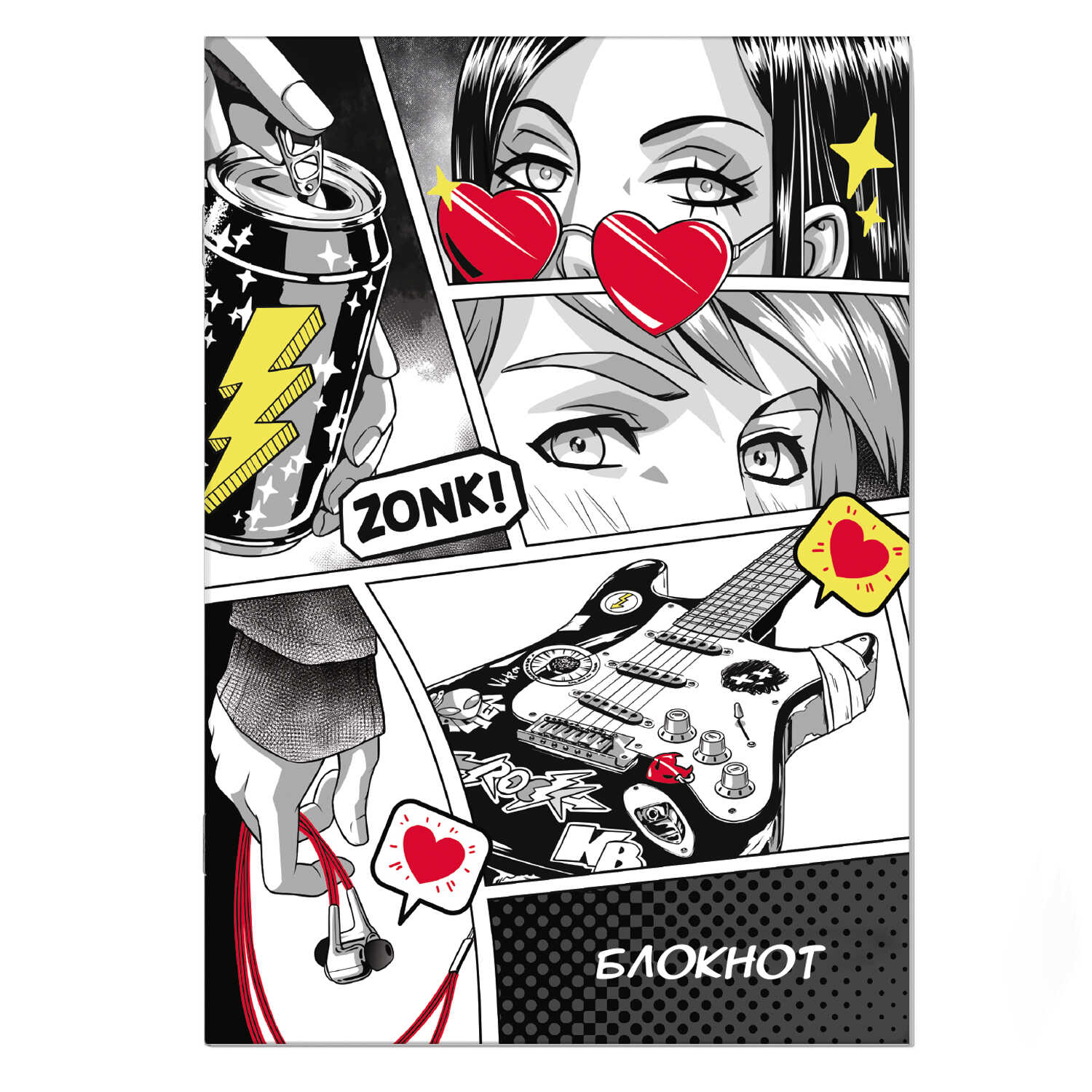 

Блокнот 120х170мм 40л скрепка Рок группа soft touch вельвет ФЕНИКС+ 65446