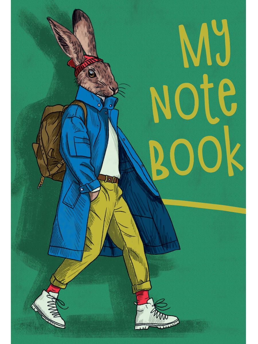

Блокнот 140х200мм 40л клетка скрепка MyArt My notebook Заяц ПРОФ-ПРЕСС 40-6378