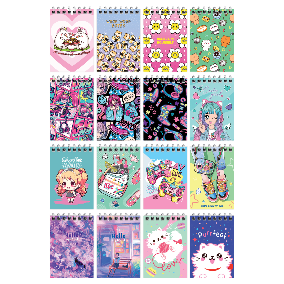 Блокнот А7 40л клетка гребень мягкобл Микс для девочек ассорти BG Б7гр40 12757 21₽