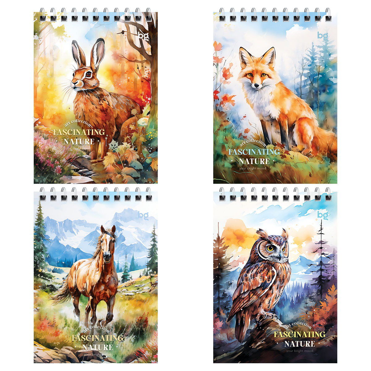 

Блокнот А6 60л клетка гребень Акварель. Дикая природа ассорти BG Б6гр60 58707