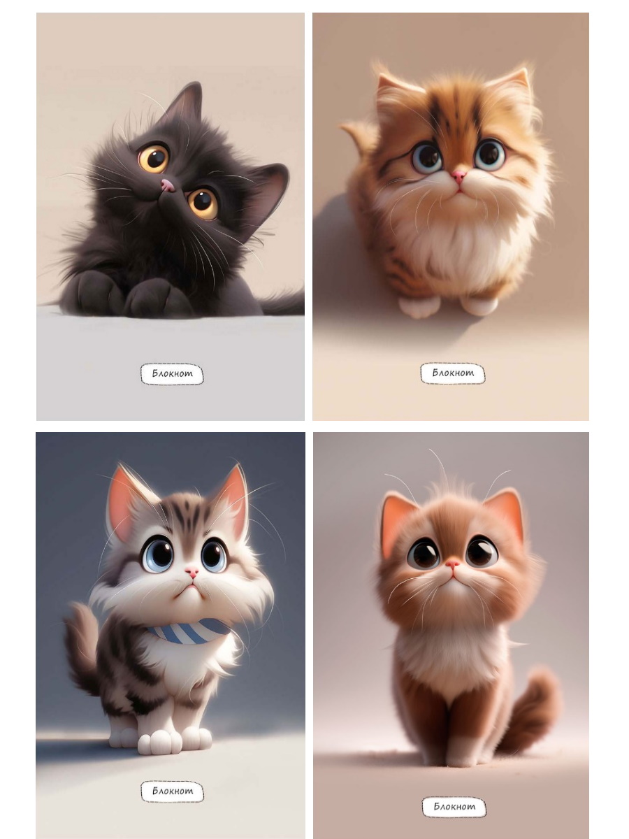 Блокнот А6 40л клетка гребень Маленький пушистый кот ассорти PROF-PRESS Б40-2051 38₽