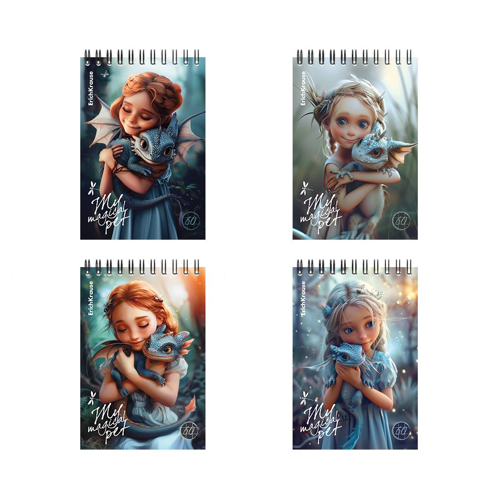 

Блокнот А6 60л клетка гребень Magic Pet ассорти ERICH KRAUSE 63380