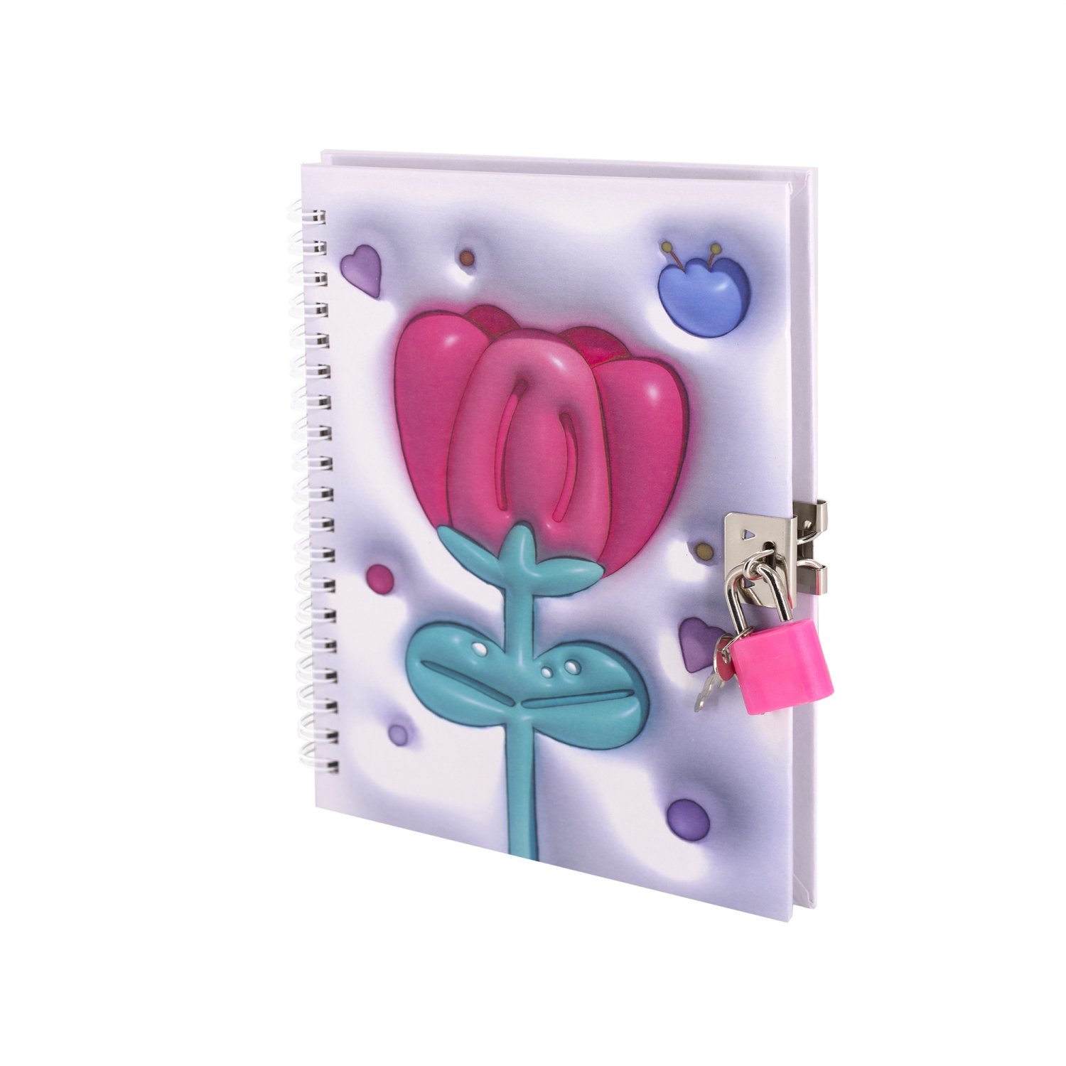 Блокнот с замком 130х180мм 45л клетка гребень твобл Тюльпан 3D ALINGAR AL11791 137₽