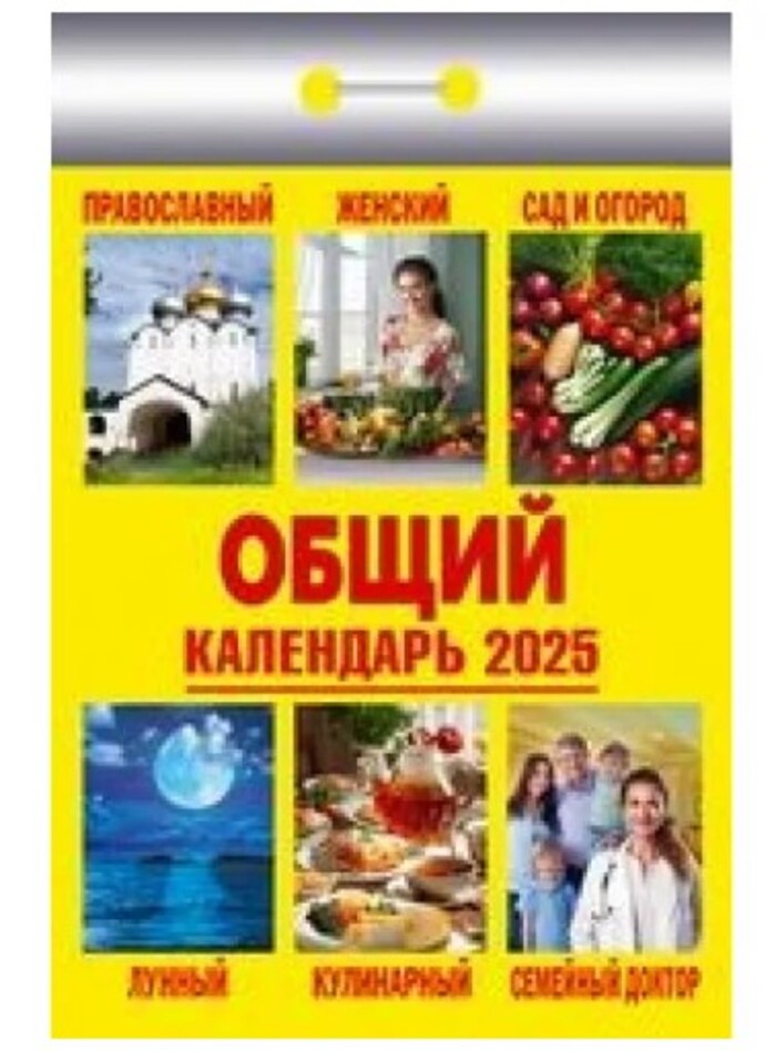 

Календарь 2025 отрывной 77х117мм Общий АТБЕРГ ОКА825