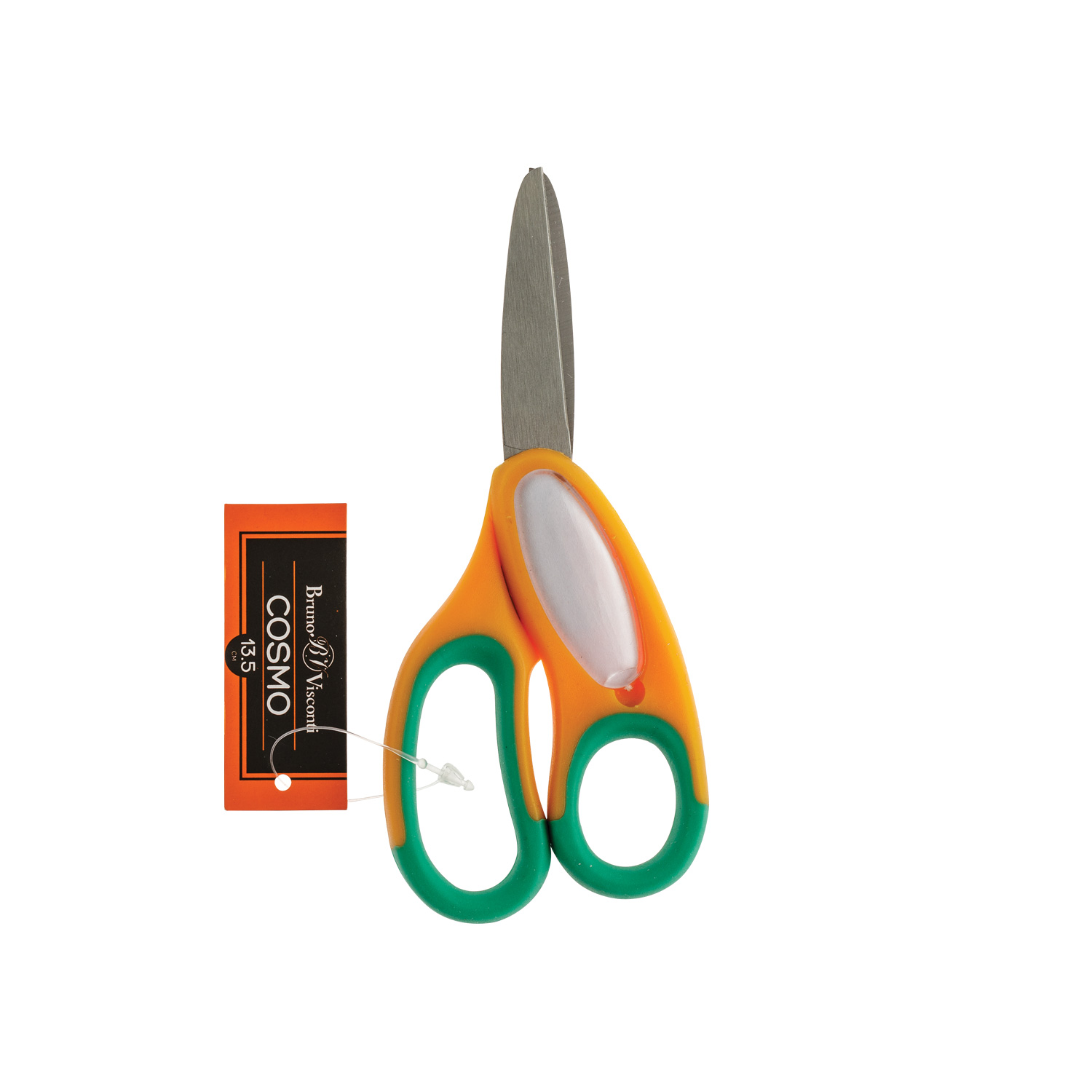 Ножницы детские 135мм Cosmo c окошком для подписи прорезинручки BRUNO VISCONTI 60-0035 124₽