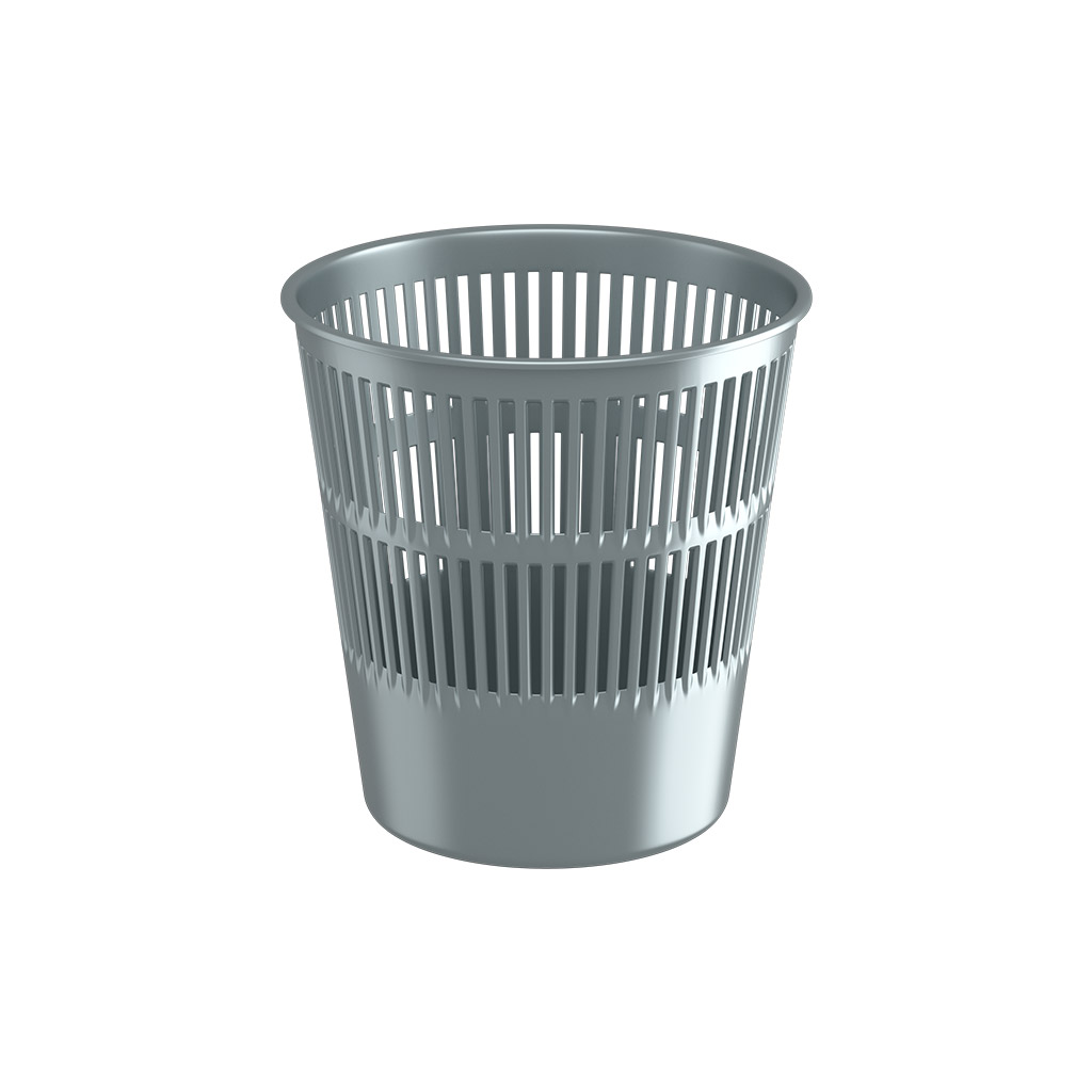 

Корзина для бумаг пластик 9л серебряный сетчатая Ice Metallic ERICH KRAUSE 55937