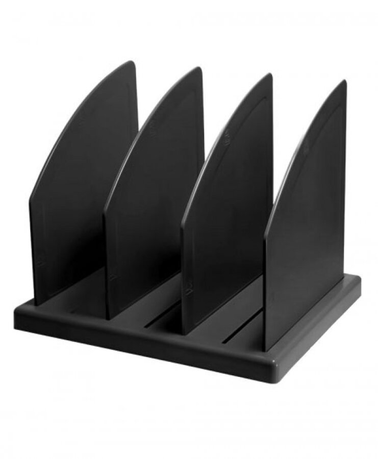 

Лоток вертикальный пластик А4 210мм 3отд. черный сортировочный сборный СТАММ ПБ07