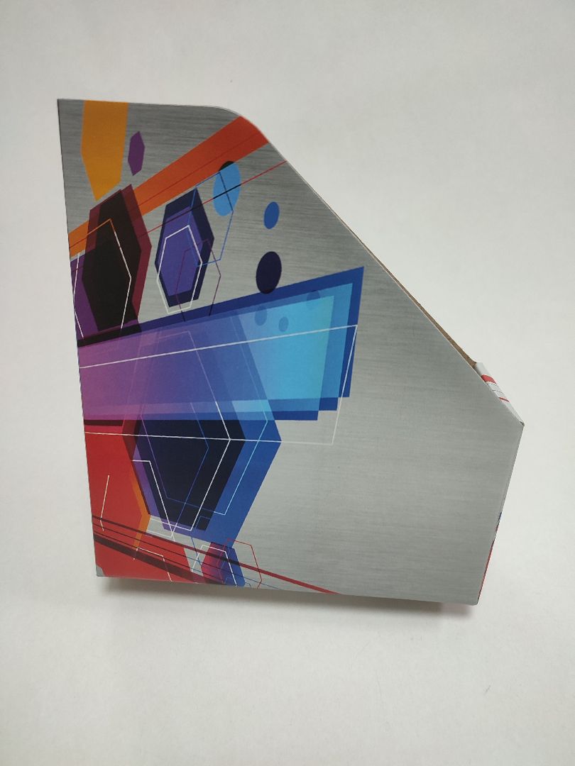 

Лоток вертикальный картон А5 65мм 1отд. рисунок Геометрический узор ПОЛИГРАФ 2302-283