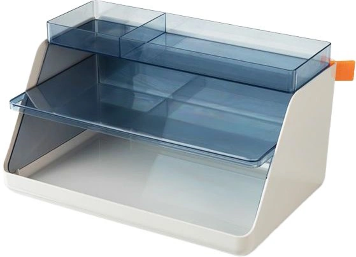 

Лоток горизонтальный пластик 315мм 3отд. серый органайзер DELI XDM34L-grey