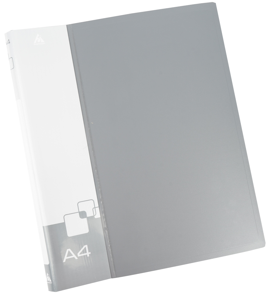Папка 4 кольца пластик А4 торец 40мм d-30мм пл800мкм карм Серая БЮРОКРАТ 08404RGREY 196₽