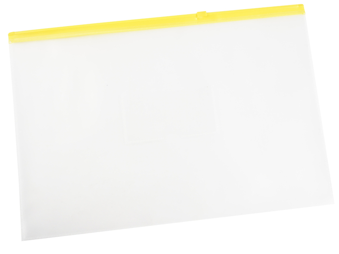 Папка на молнии ZIP пластик А4 1отд пл150мкм с карманом желтая молн БЮРОКРАТ BPM4AYEL 63₽